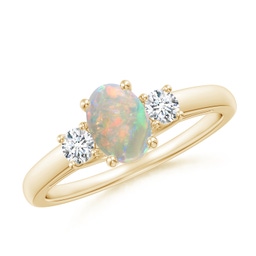 Classic Yellow Gold Opal Rings