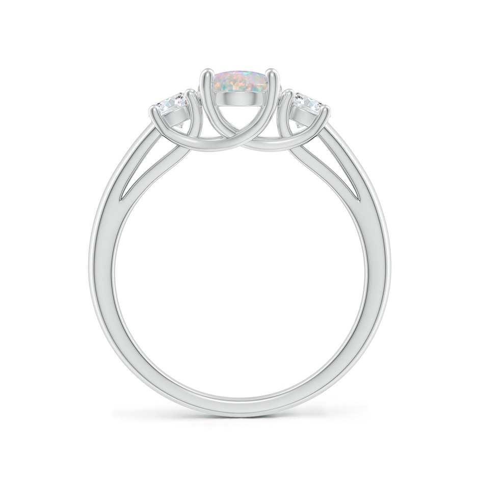 8x6mm AAAA Oval Opal Ring with Diamond Accents in P950 Platinum side-1