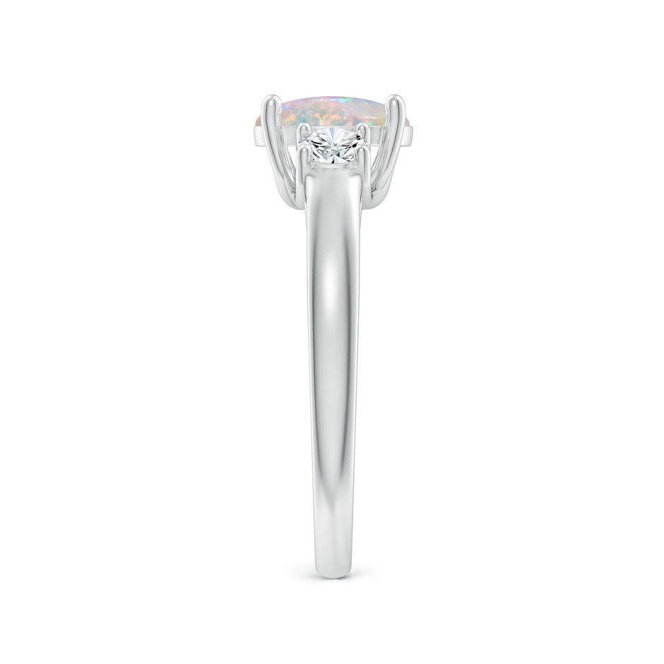 8x6mm AAAA Oval Opal Ring with Diamond Accents in P950 Platinum side-2