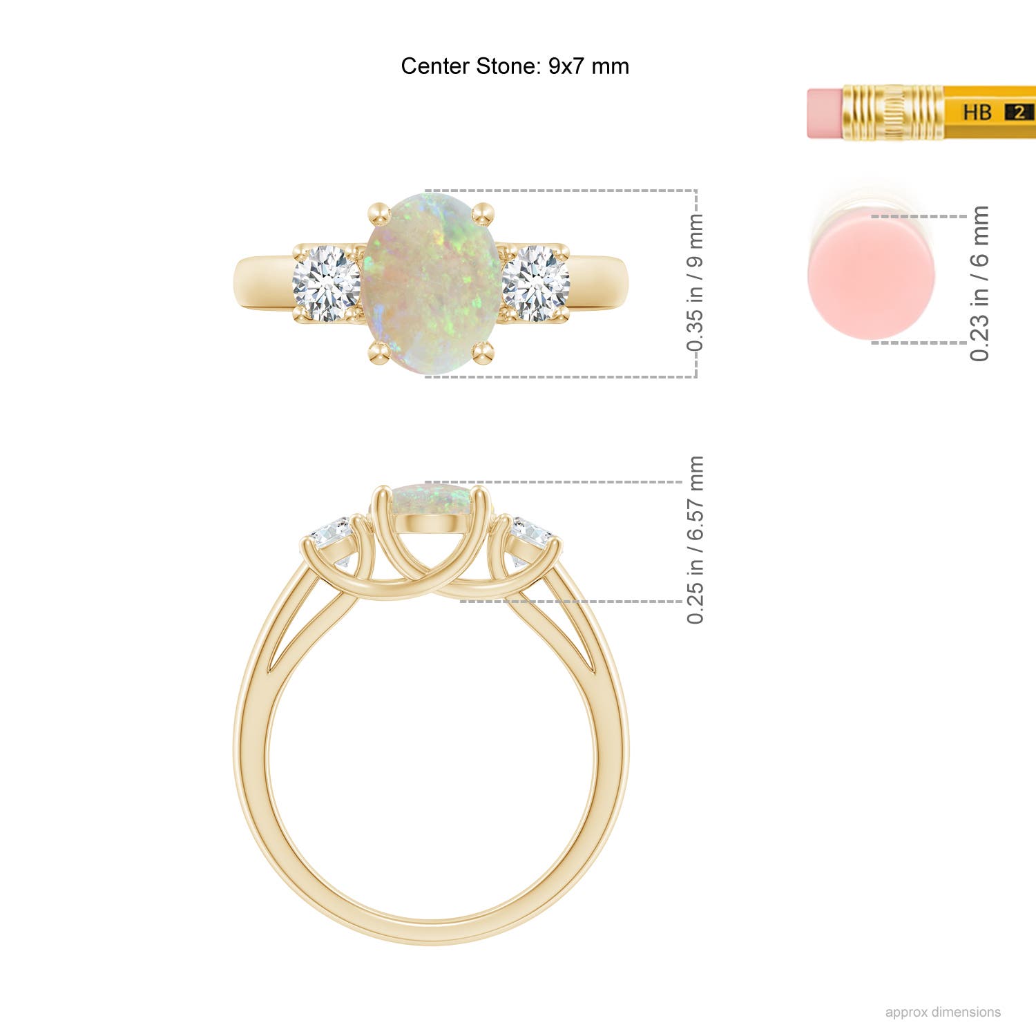 AAA - Opal / 1.5 CT / 14 KT Yellow Gold