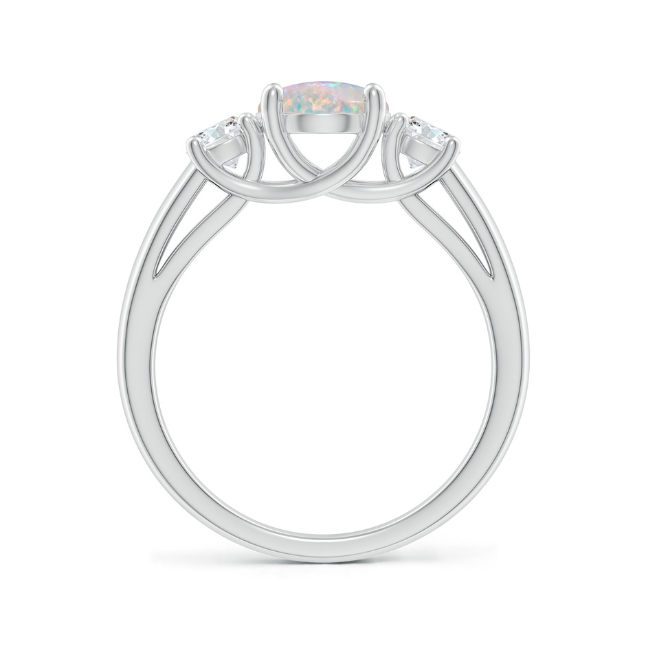 9x7mm AAAA Oval Opal Ring with Diamond Accents in P950 Platinum side-1