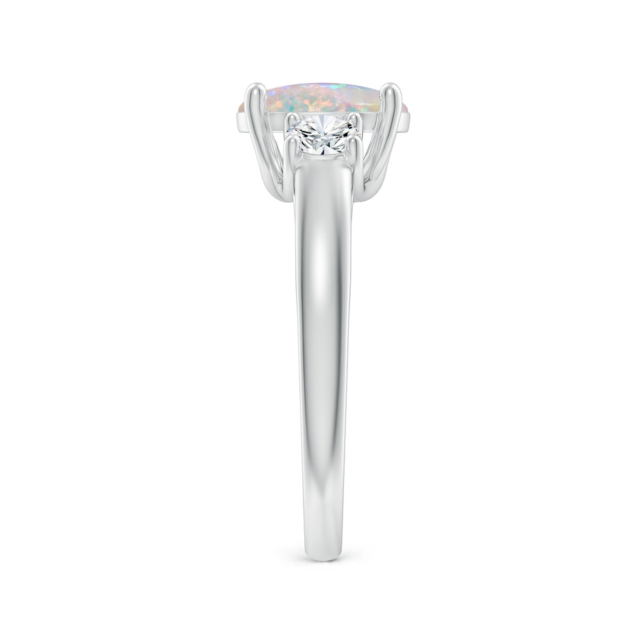 9x7mm AAAA Oval Opal Ring with Diamond Accents in White Gold side-2