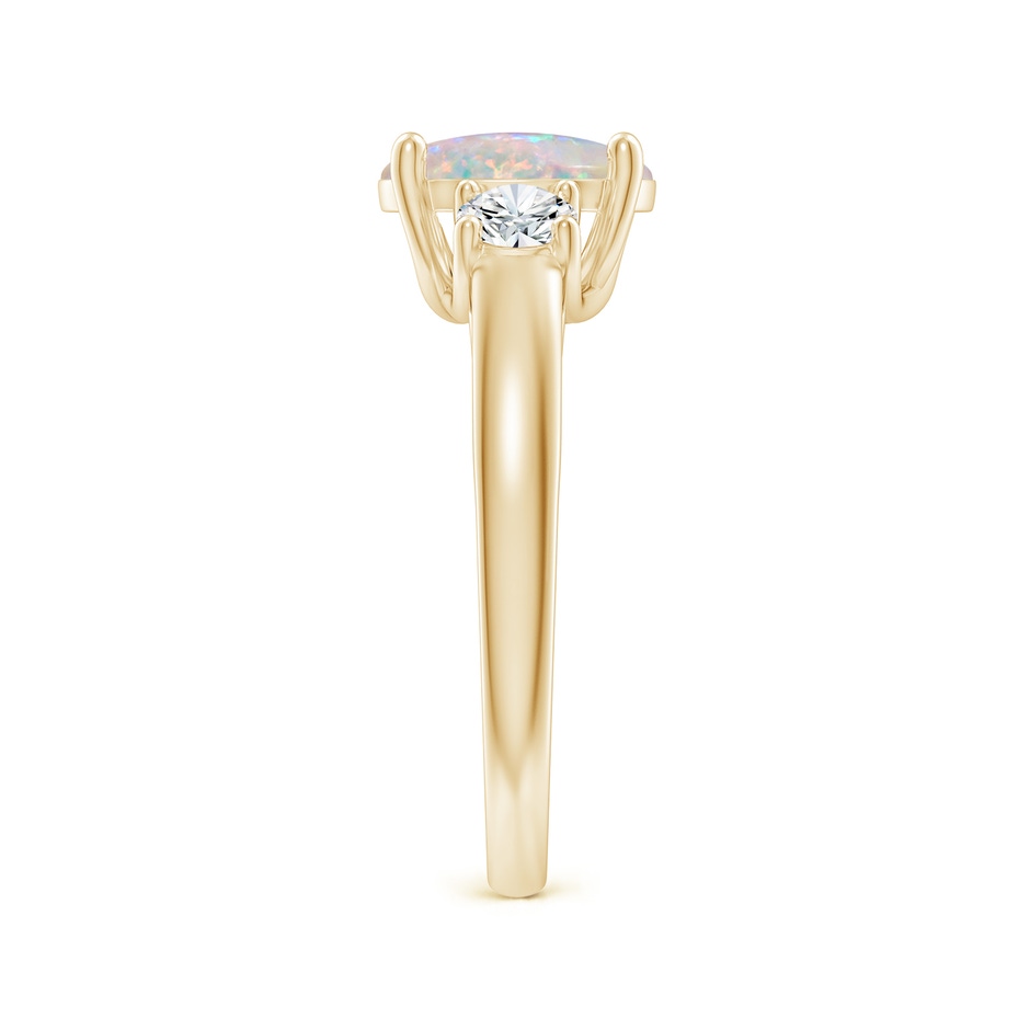 9x7mm AAAA Oval Opal Ring with Diamond Accents in Yellow Gold side-2