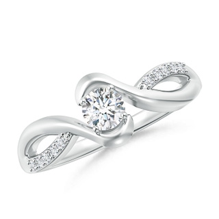 4.1mm GVS2 Solitaire Round Diamond Bypass Promise Ring for Her in P950 Platinum