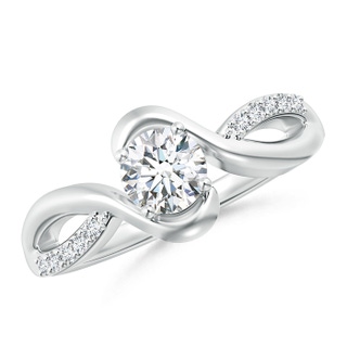 5.2mm GVS2 Solitaire Round Diamond Bypass Promise Ring for Her in P950 Platinum