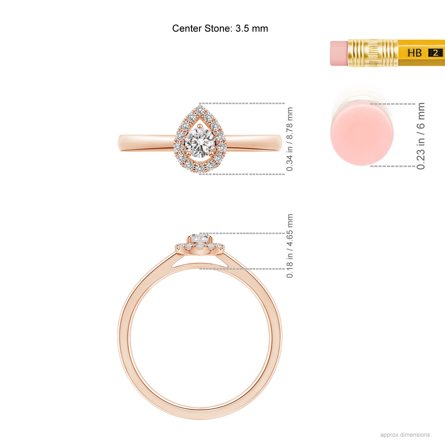 I-J, I1-I2 / 0.24 CT / 14 KT Rose Gold