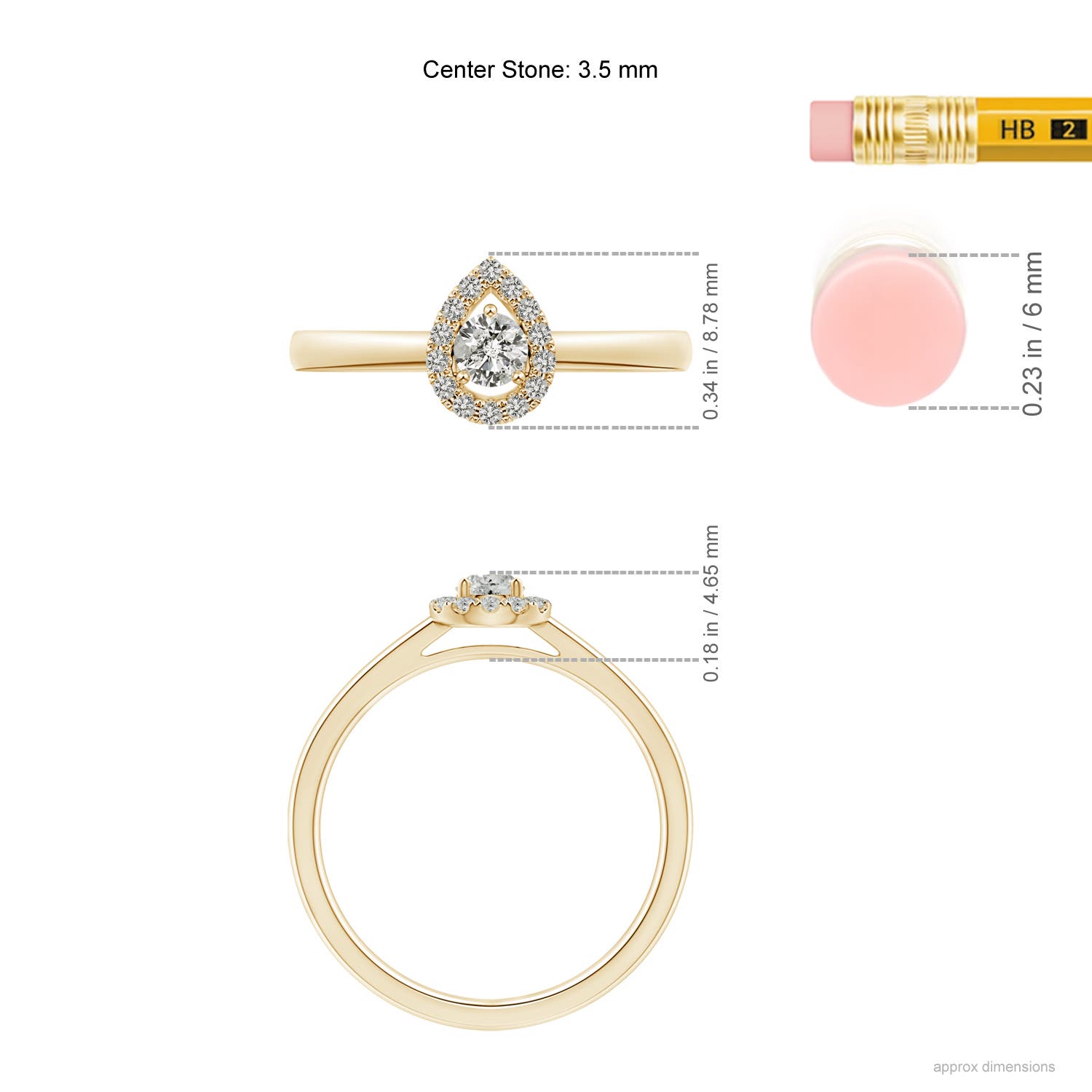 K, I3 / 0.24 CT / 14 KT Yellow Gold