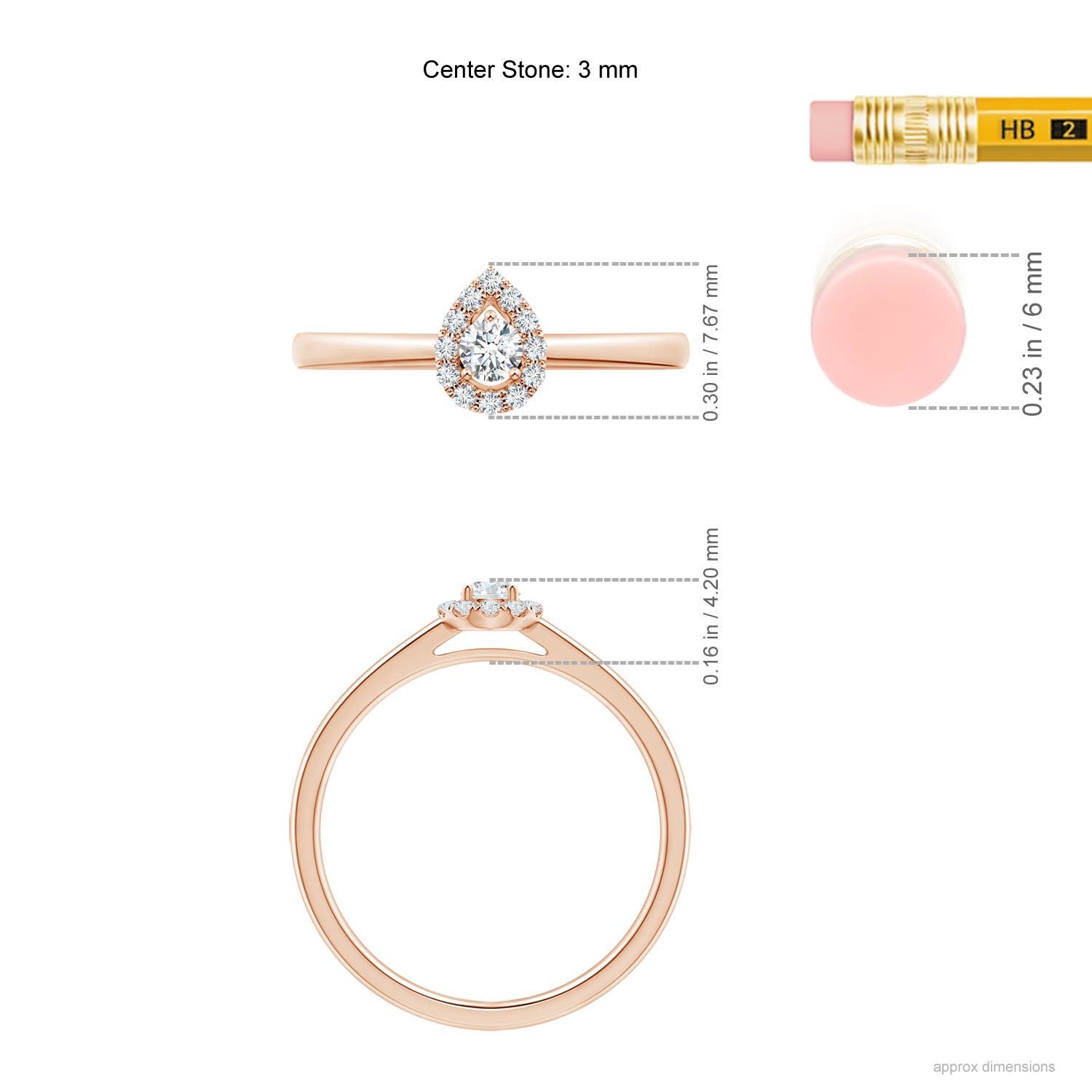 G, VS2 / 0.18 CT / 14 KT Rose Gold