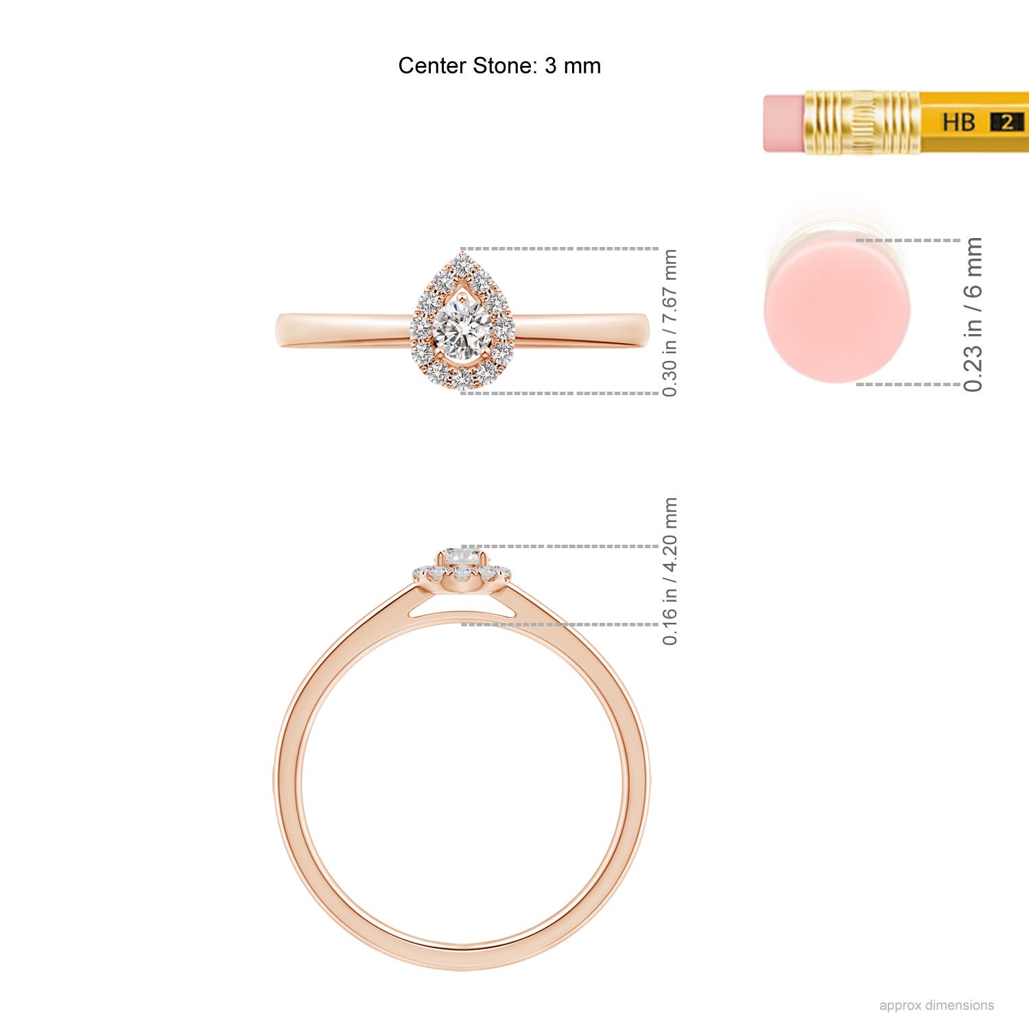 I-J, I1-I2 / 0.18 CT / 14 KT Rose Gold