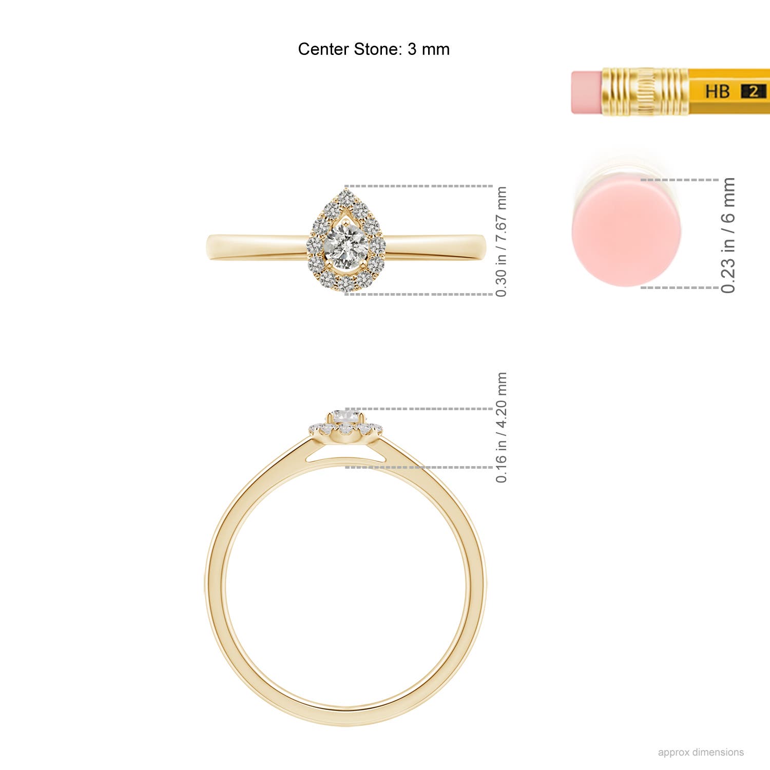 K, I3 / 0.18 CT / 14 KT Yellow Gold