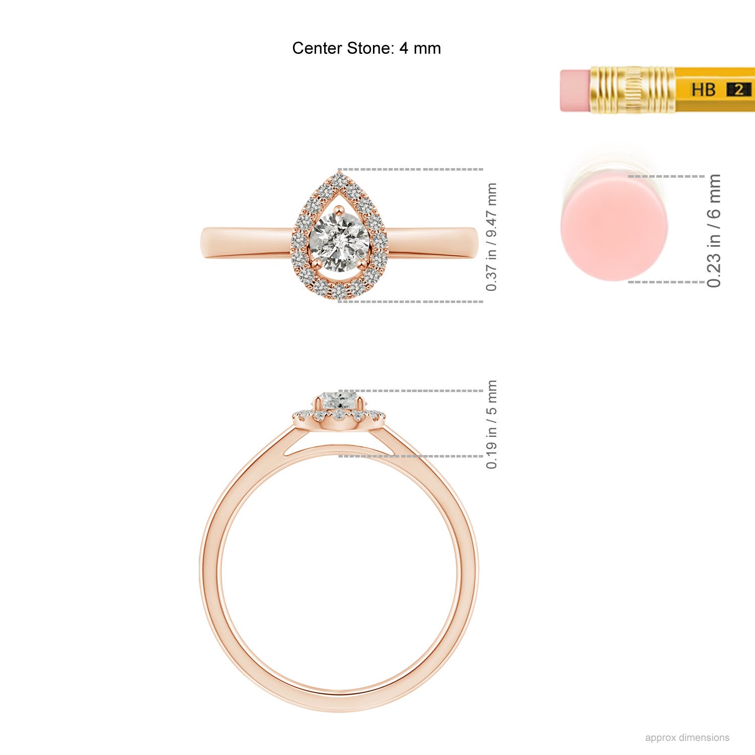 K, I3 / 0.35 CT / 14 KT Rose Gold