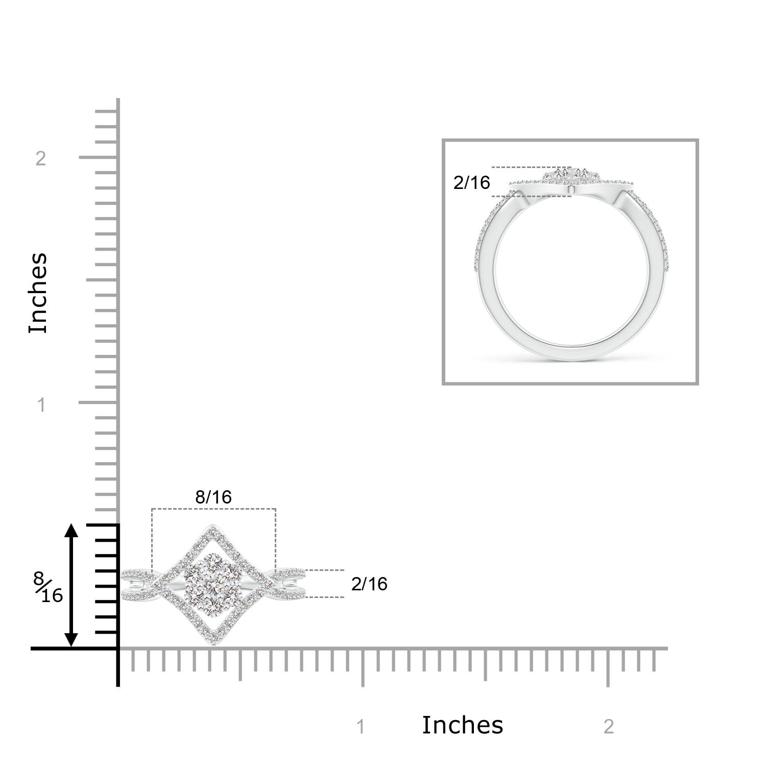 I-J, I1-I2 / 0.68 CT / 14 KT White Gold