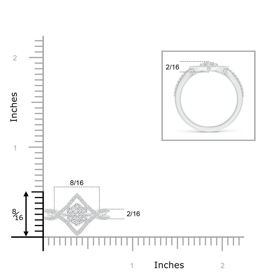 2mm HSI2 Round Diamond Clustre Ring with Diamond Accents in White Gold product image