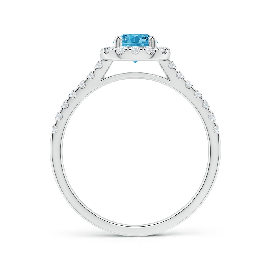 5.2mm AAAA Round Fancy Intense Blue Diamond Halo Ring with Accents in White Gold side 199