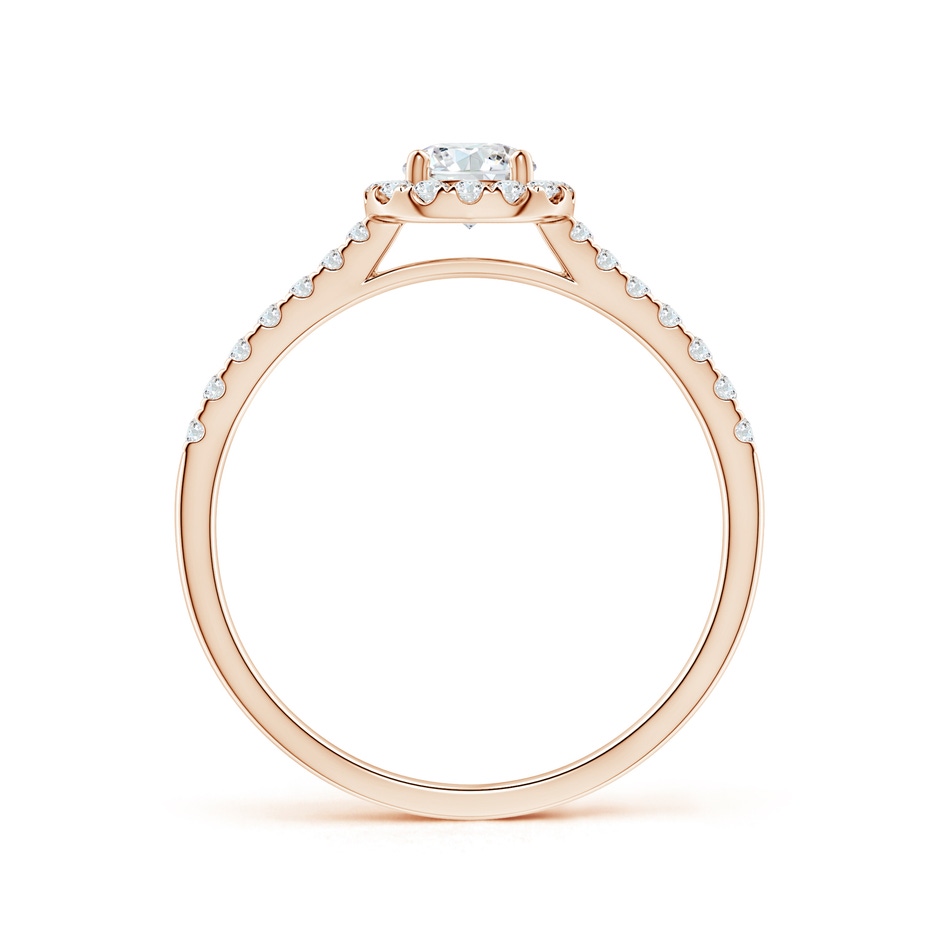 4.5mm GVS2 Round Diamond Halo Ring with Accents in Rose Gold side-1