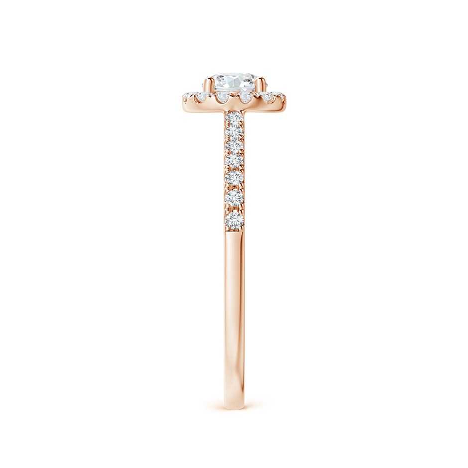 4.5mm GVS2 Round Diamond Halo Ring with Accents in Rose Gold side-2