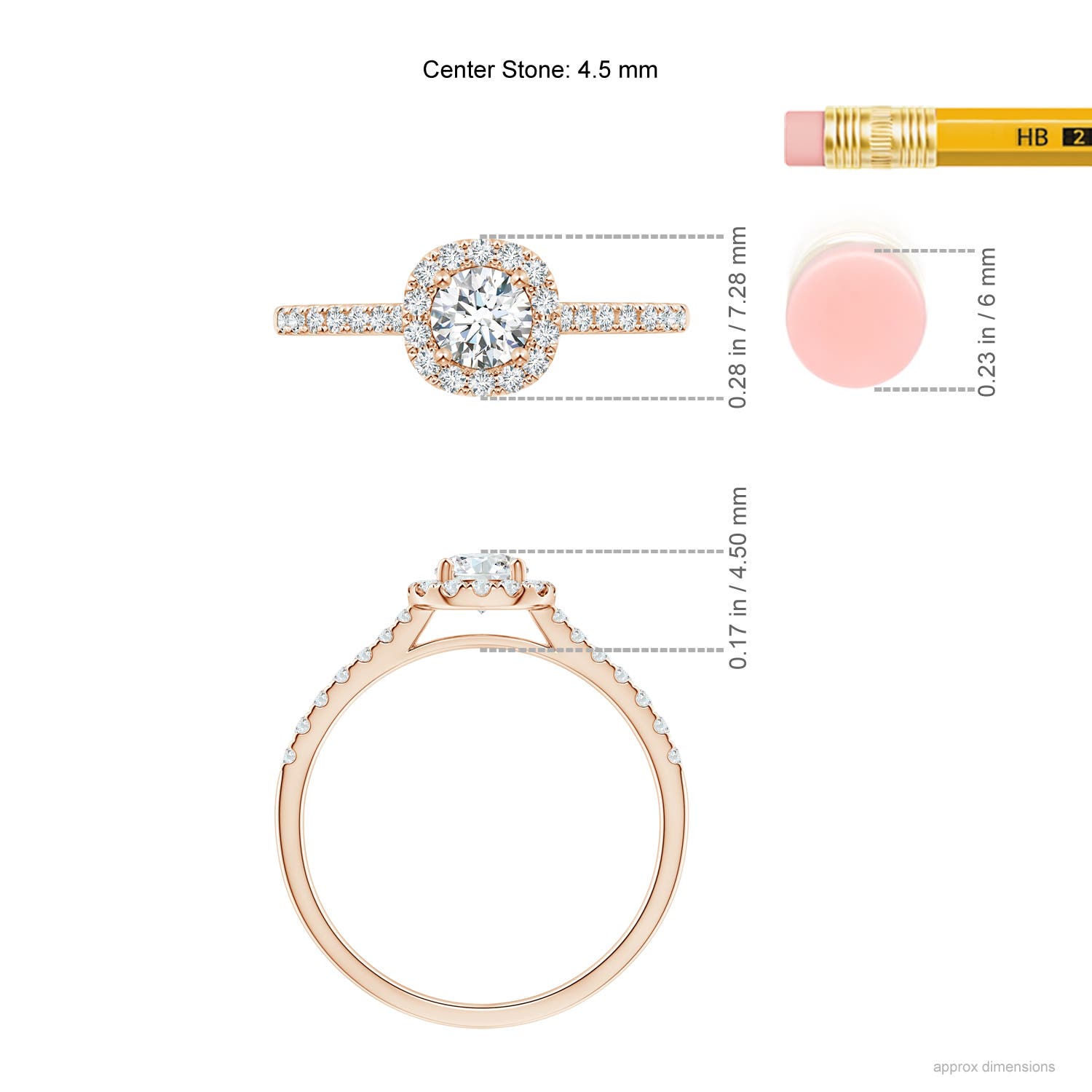 G, VS2 / 0.52 CT / 14 KT Rose Gold