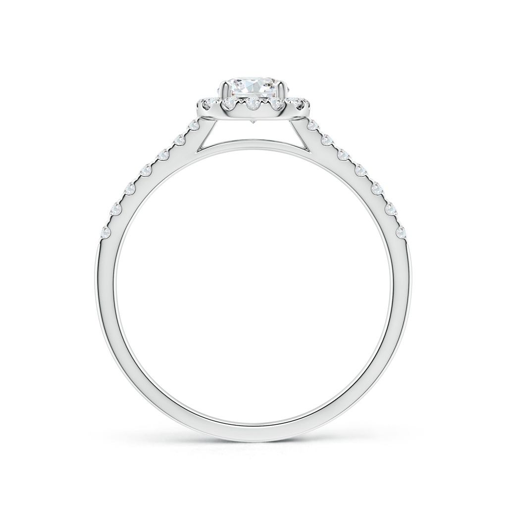 4.5mm GVS2 Round Diamond Halo Ring with Accents in White Gold Side-1