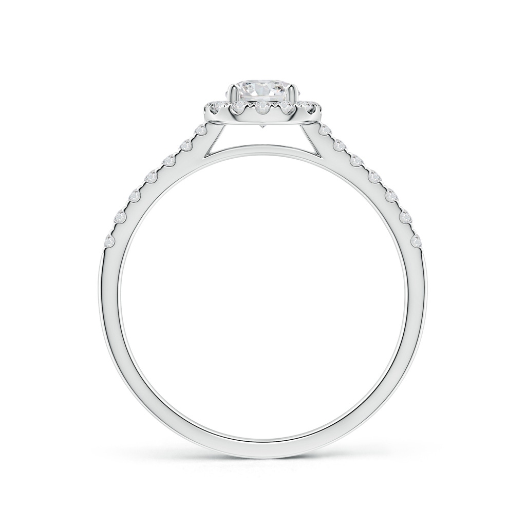 4.5mm HSI2 Round Diamond Halo Ring with Accents in P950 Platinum Side-1