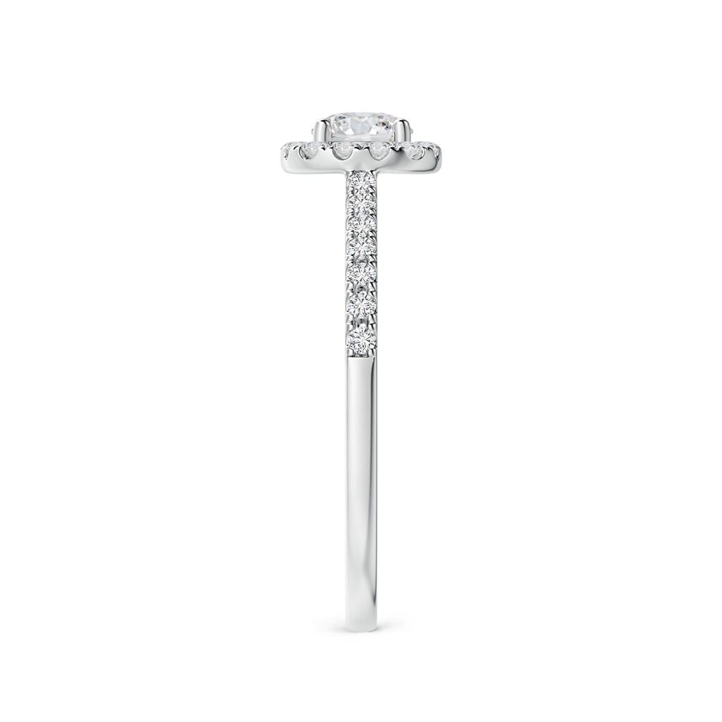 4.5mm HSI2 Round Diamond Halo Ring with Accents in White Gold Side-2