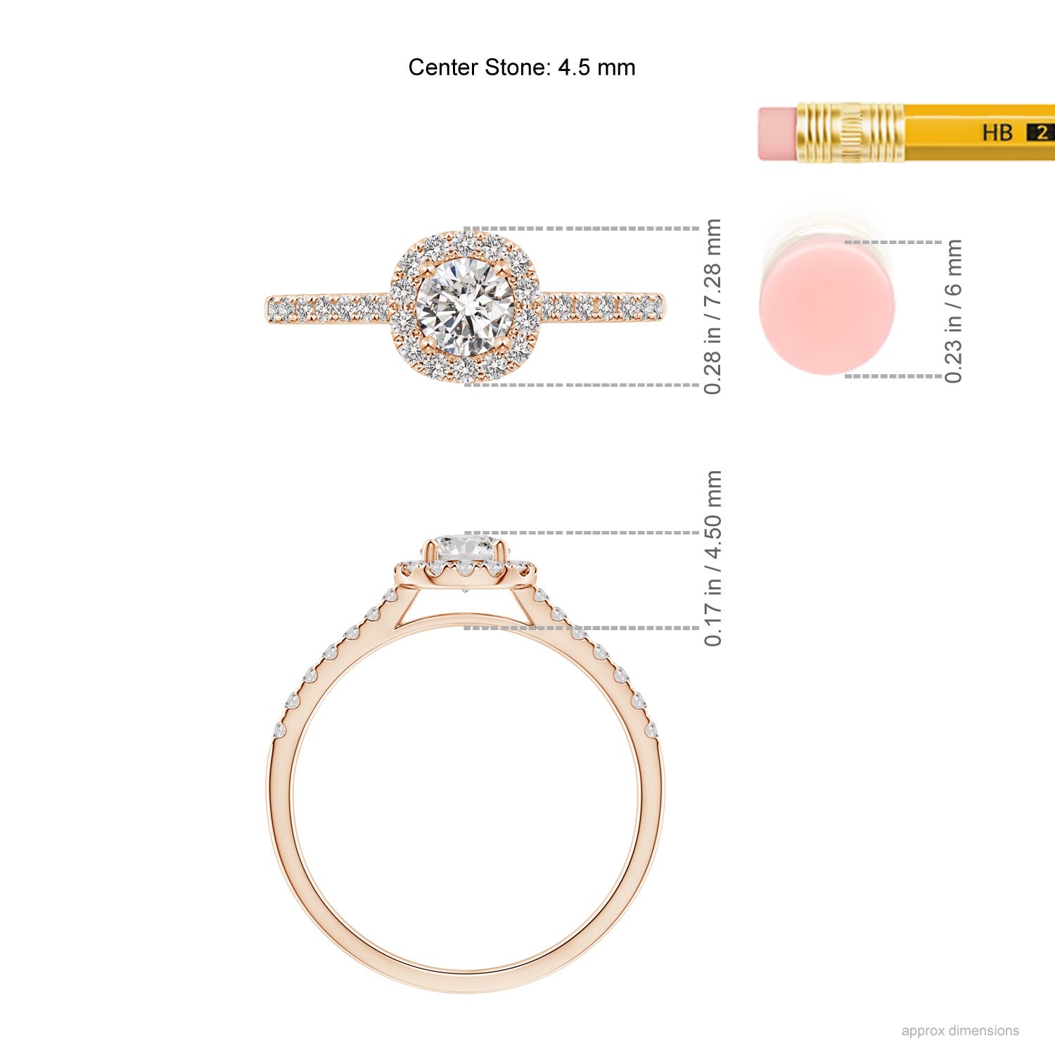 I-J, I1-I2 / 0.52 CT / 14 KT Rose Gold