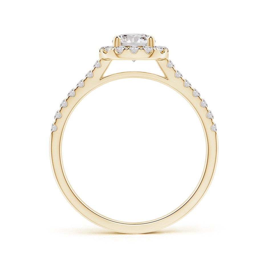 5.2mm IJI1I2 Round Diamond Halo Ring with Accents in Yellow Gold side-1