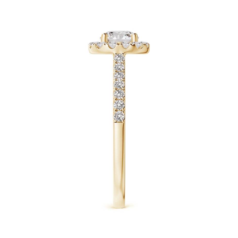 5.2mm IJI1I2 Round Diamond Halo Ring with Accents in Yellow Gold side-2