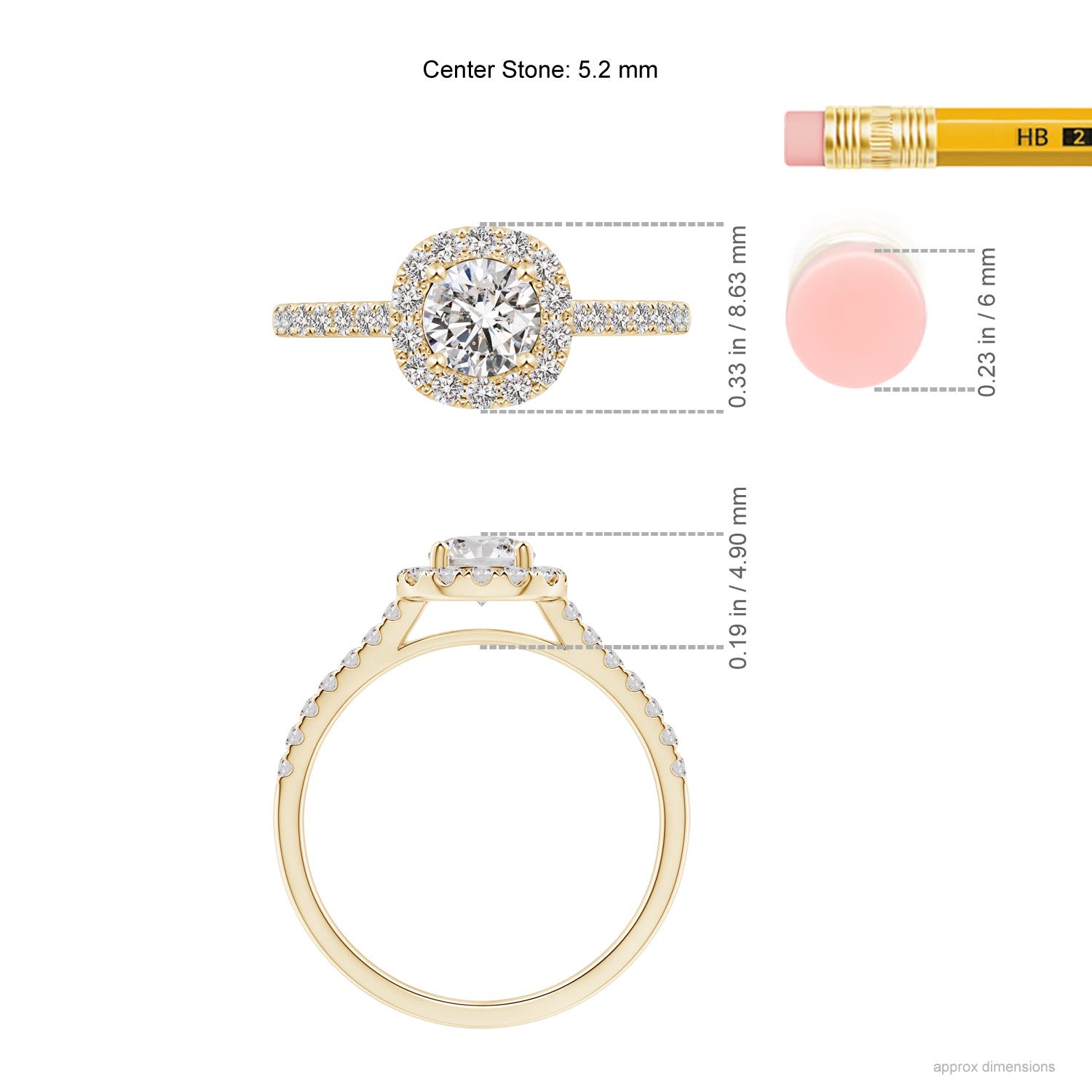 I-J, I1-I2 / 0.89 CT / 14 KT Yellow Gold