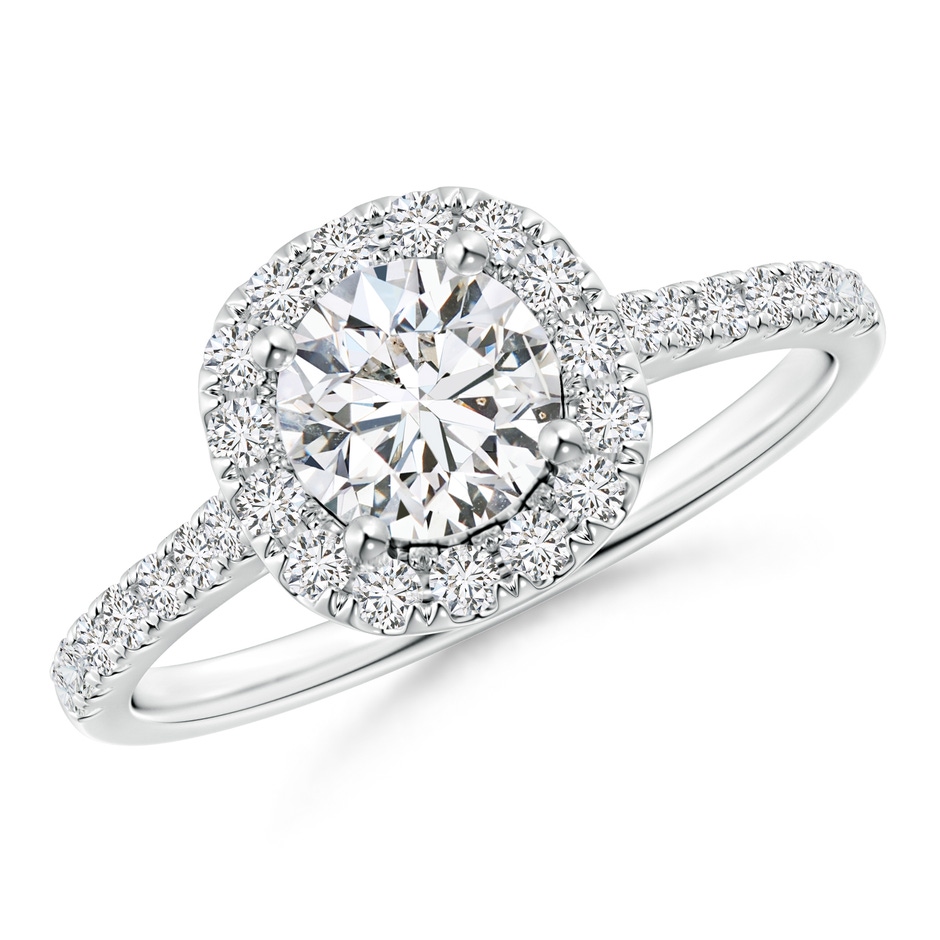5.8mm HSI2 Round Diamond Halo Ring with Accents in White Gold 