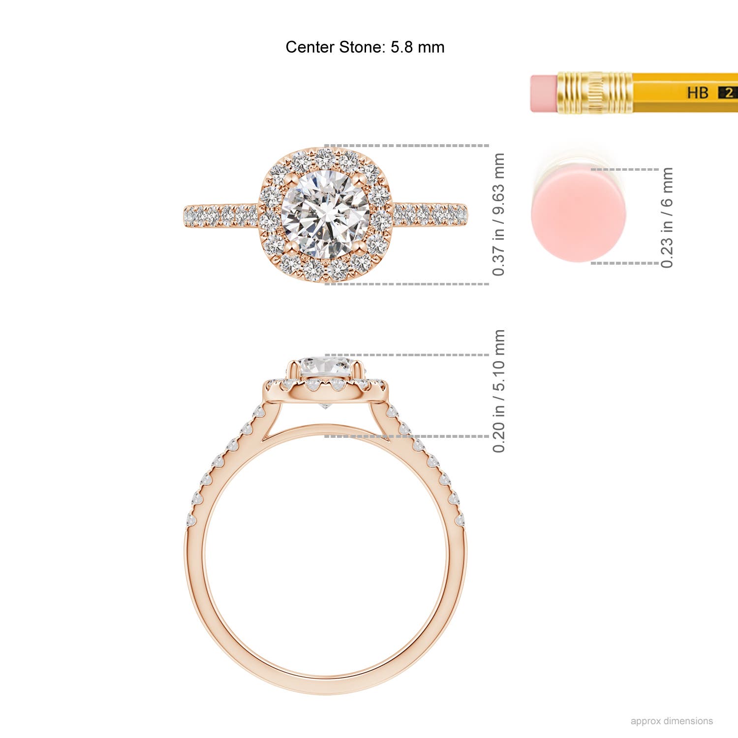 I-J, I1-I2 / 1.07 CT / 14 KT Rose Gold