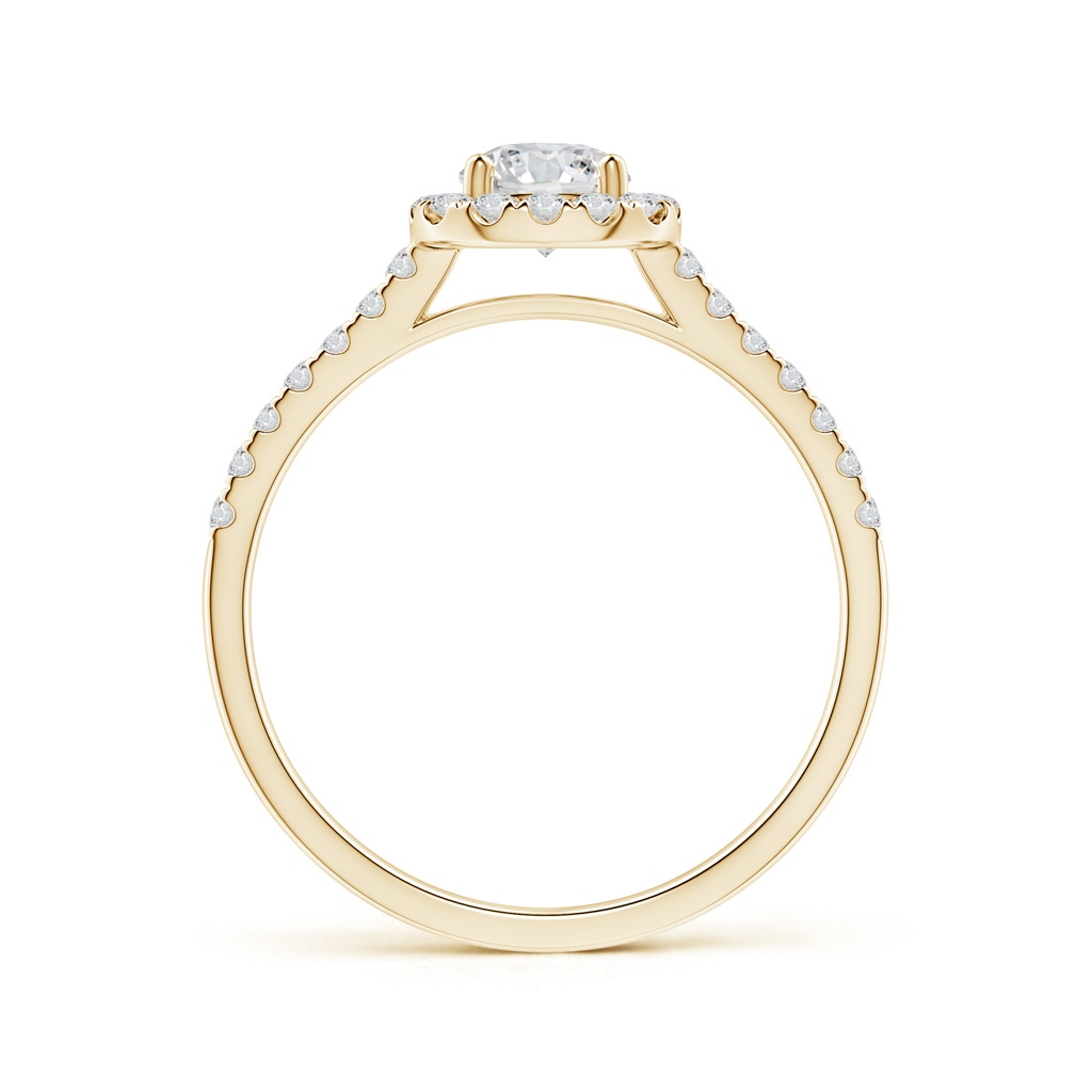 5mm HSI2 Round Diamond Halo Ring with Accents in Yellow Gold Side-1