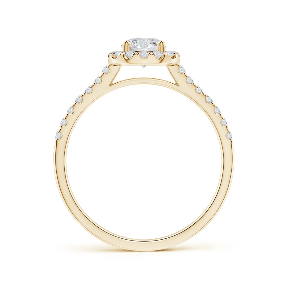 5mm HSI2 Round Diamond Halo Ring with Accents in Yellow Gold side-1