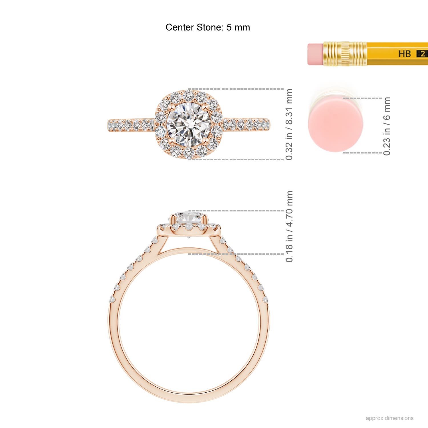 I-J, I1-I2 / 0.75 CT / 14 KT Rose Gold