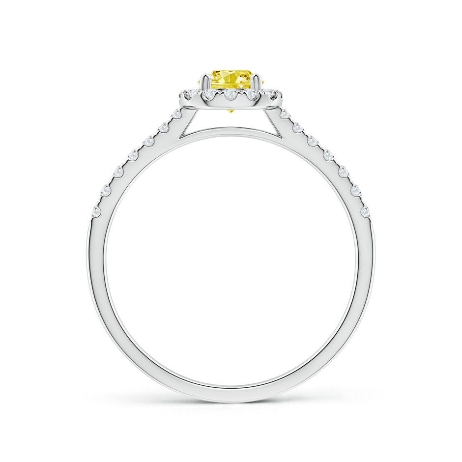 4.5mm AAAA Round Fancy Intense Yellow Diamond Halo Ring with Accents in P950 Platinum side 199