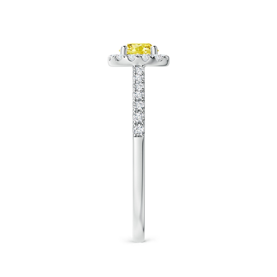 4.5mm AAAA Round Fancy Intense Yellow Diamond Halo Ring with Accents in P950 Platinum side 299