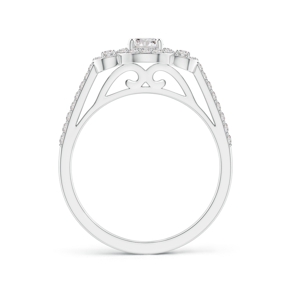 4.1mm IJI1I2 Three Stone Round Diamond Halo Ring in White Gold product image