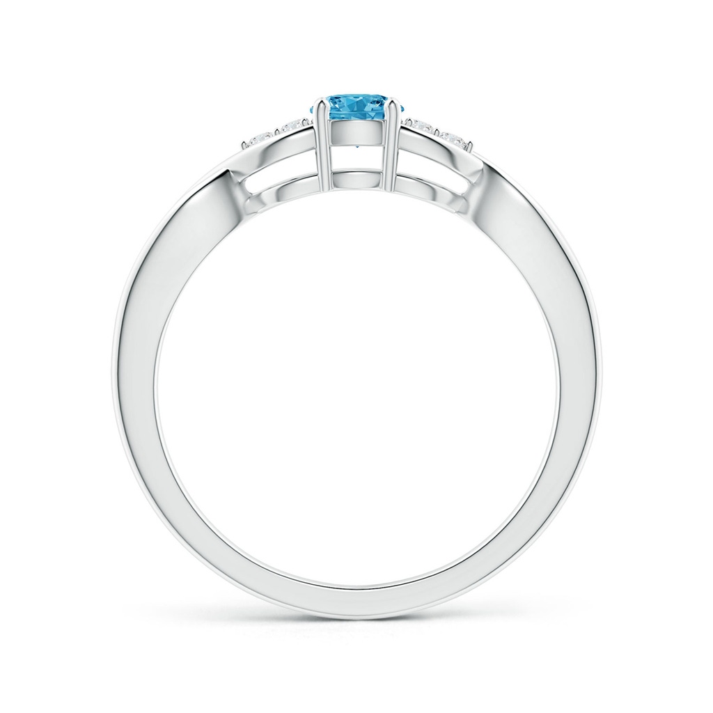 4.1mm AAAA Infinity Twist Round Fancy Intense Blue Diamond Promise Ring with Prong Set in P950 Platinum - side 199