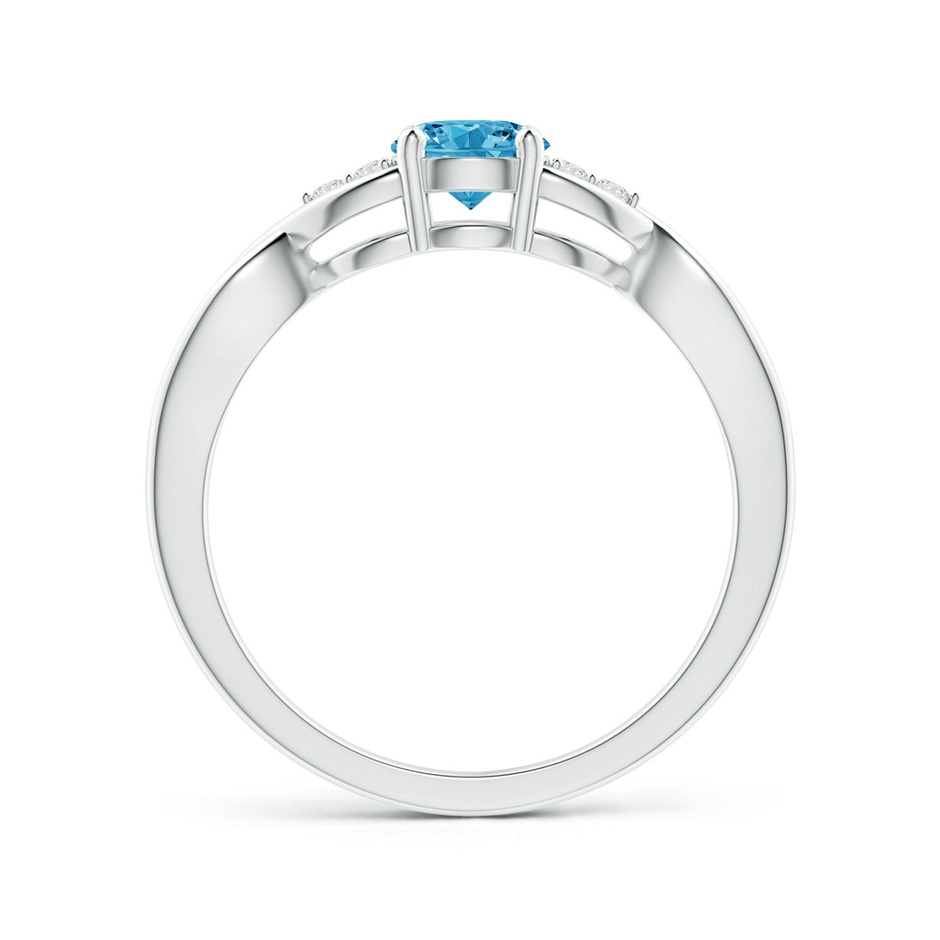 5.2mm AAAA Infinity Twist Round Fancy Intense Blue Diamond Promise Ring with Prong Set in P950 Platinum side 199