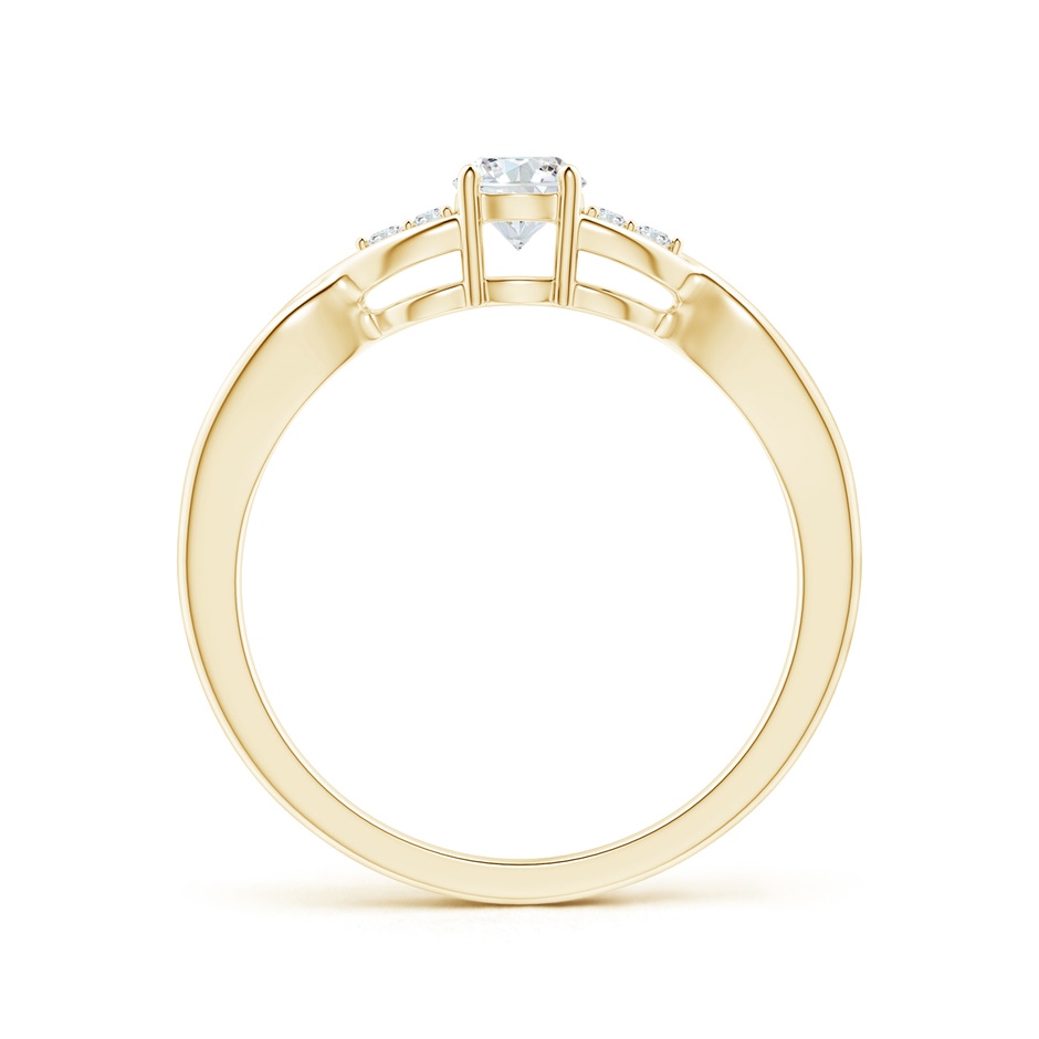 4.1mm GVS2 Infinity Twist Round Diamond Promise Ring with Prong Set in Yellow Gold side-1