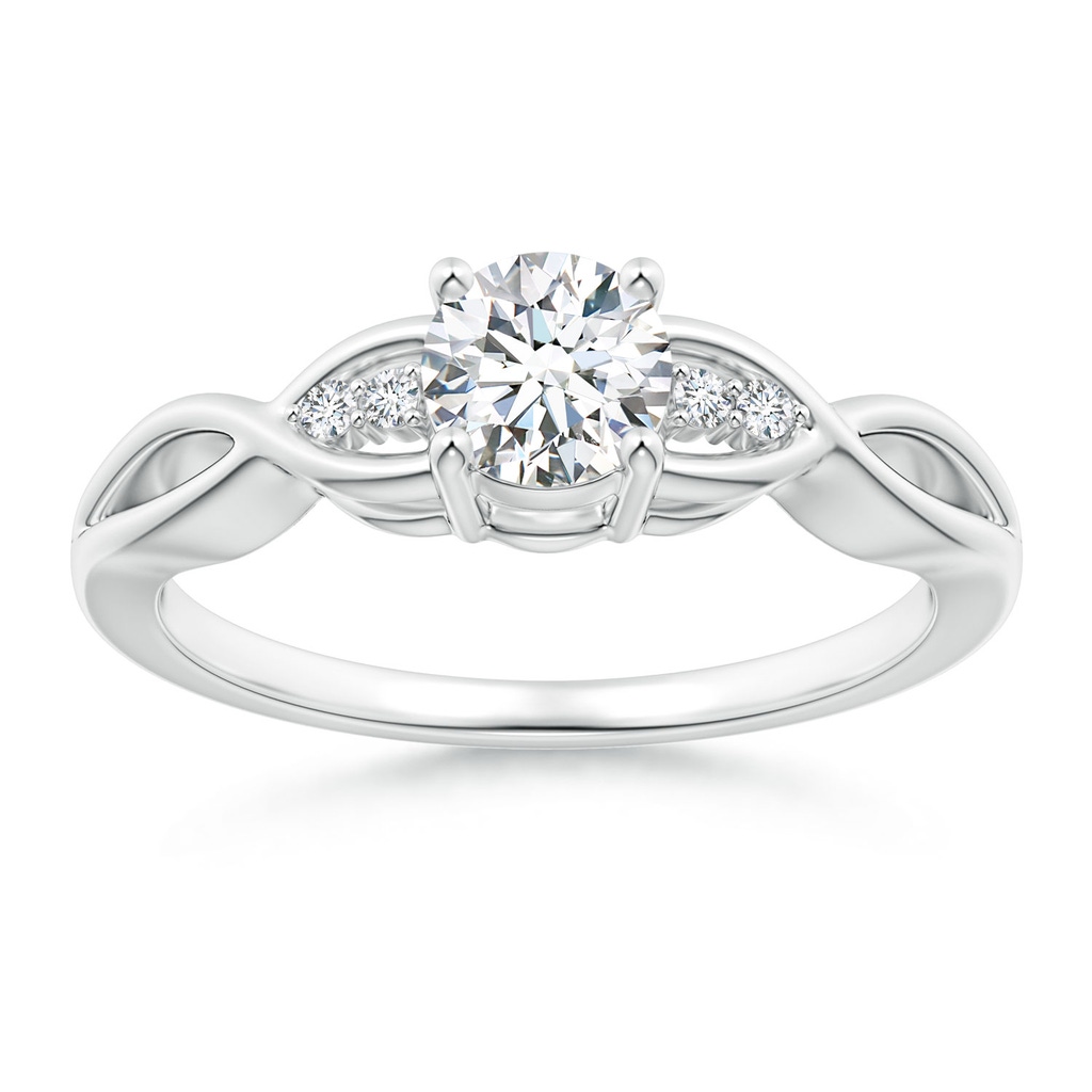 5.2mm GVS2 Infinity Twist Round Diamond Promise Ring with Prong Set in P950 Platinum