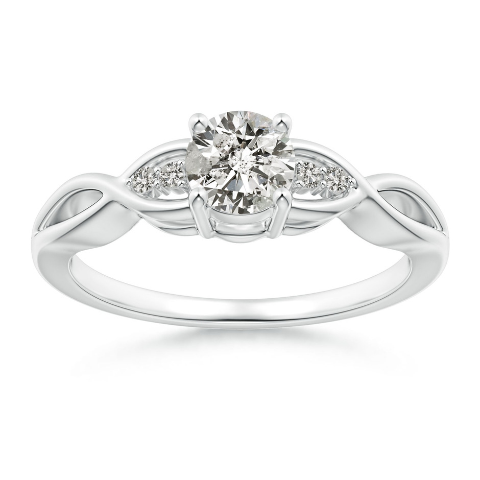 5.2mm KI3 Infinity Twist Round Diamond Promise Ring with Prong Set in White Gold 