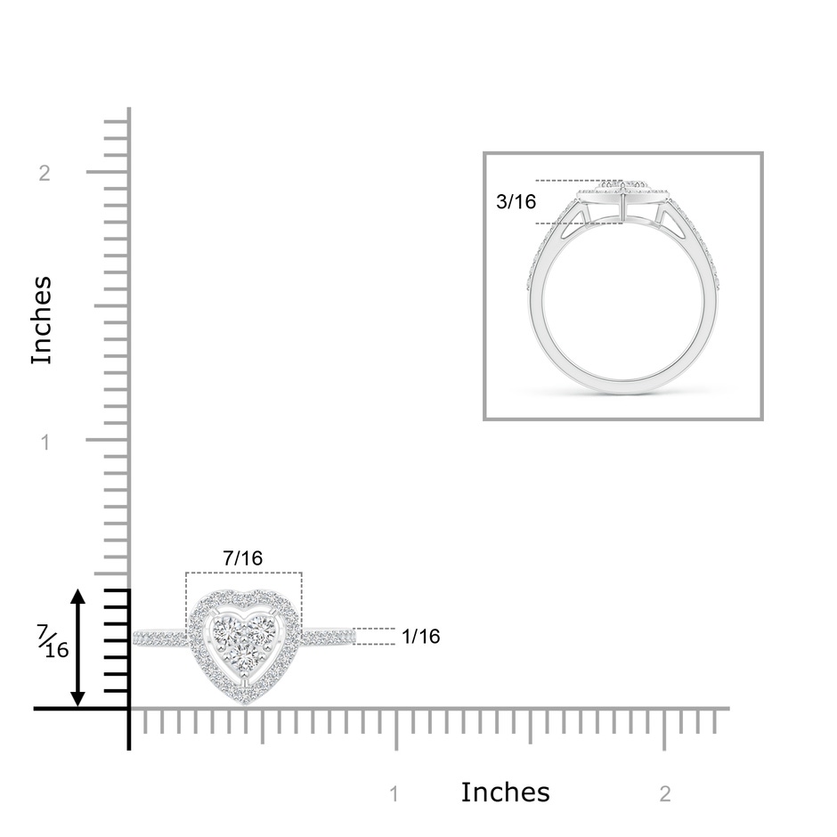 2.5mm HSI2 Halo Diamond Heart Promise Ring with Prong Setting in White Gold product image