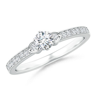 4.1mm GVS2 Solitaire Round Diamond Promise Ring with Diamond Accents in White Gold