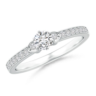 4.1mm HSI2 Solitaire Round Diamond Promise Ring with Diamond Accents in White Gold