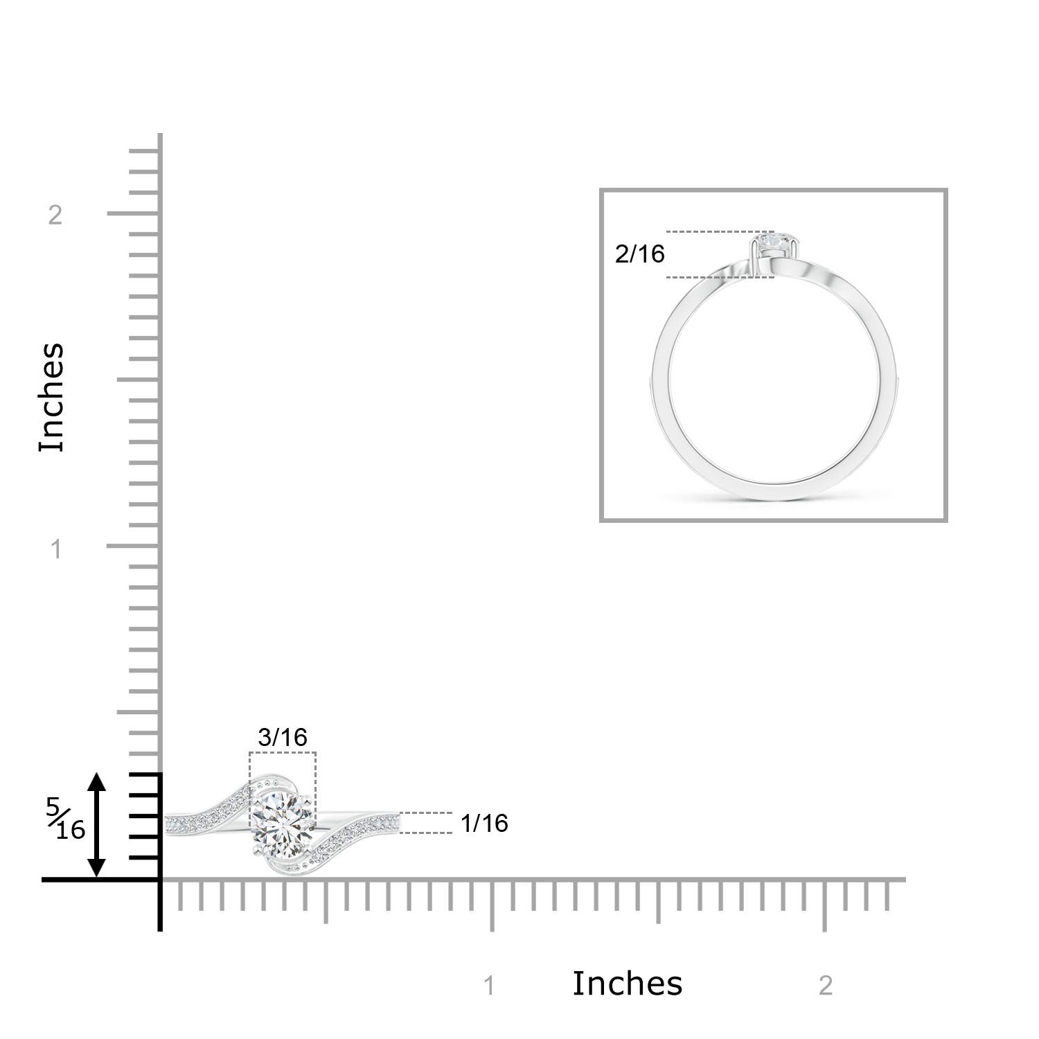 H, SI2 / 0.42 CT / 14 KT White Gold