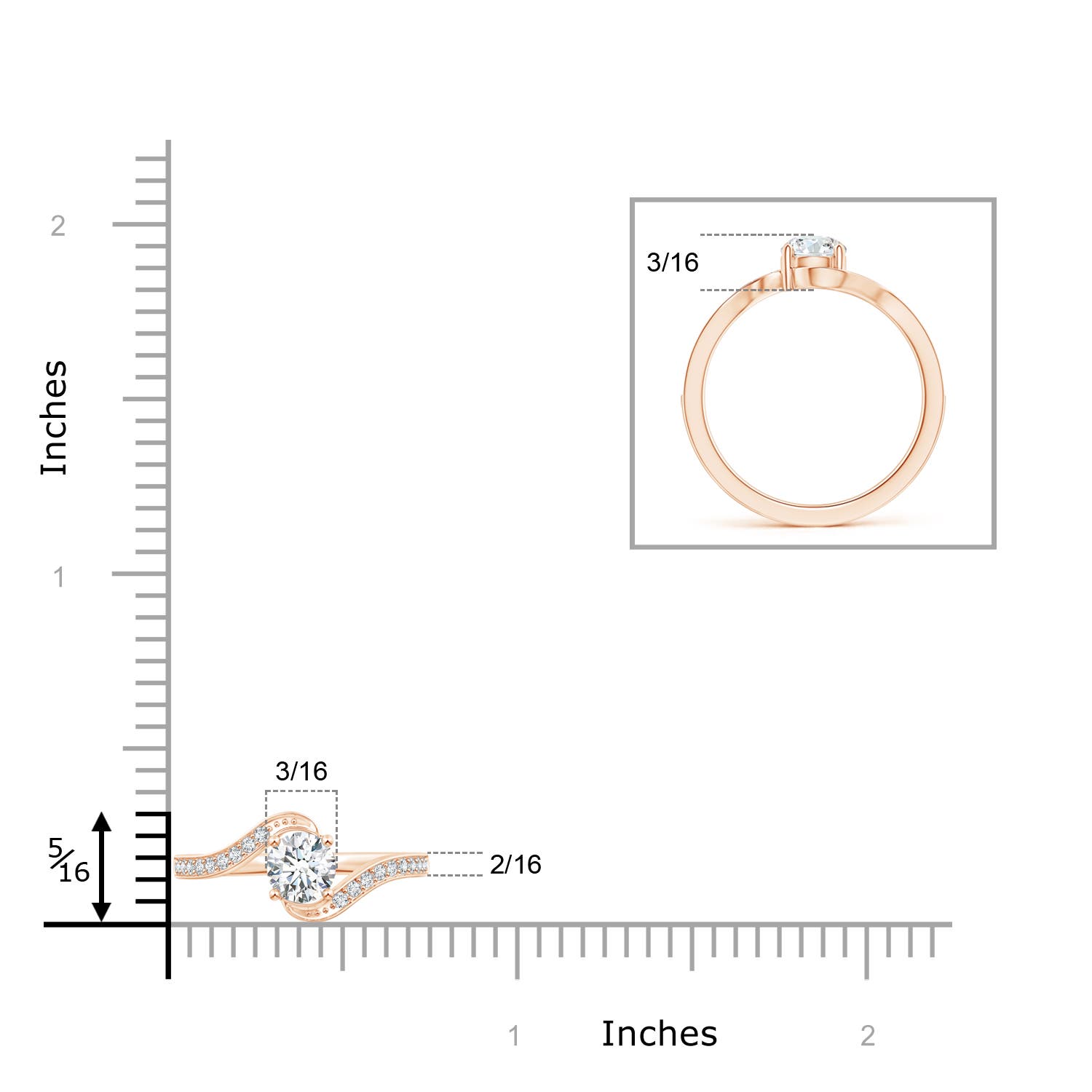 G, VS2 / 0.71 CT / 14 KT Rose Gold