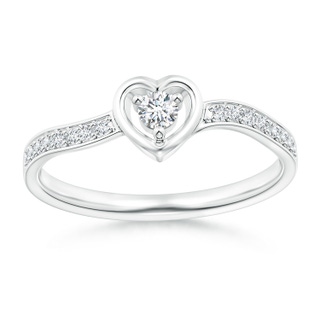 2.7mm GVS2 Twist Shank Open Heart Round Diamond Promise Ring in P950 Platinum