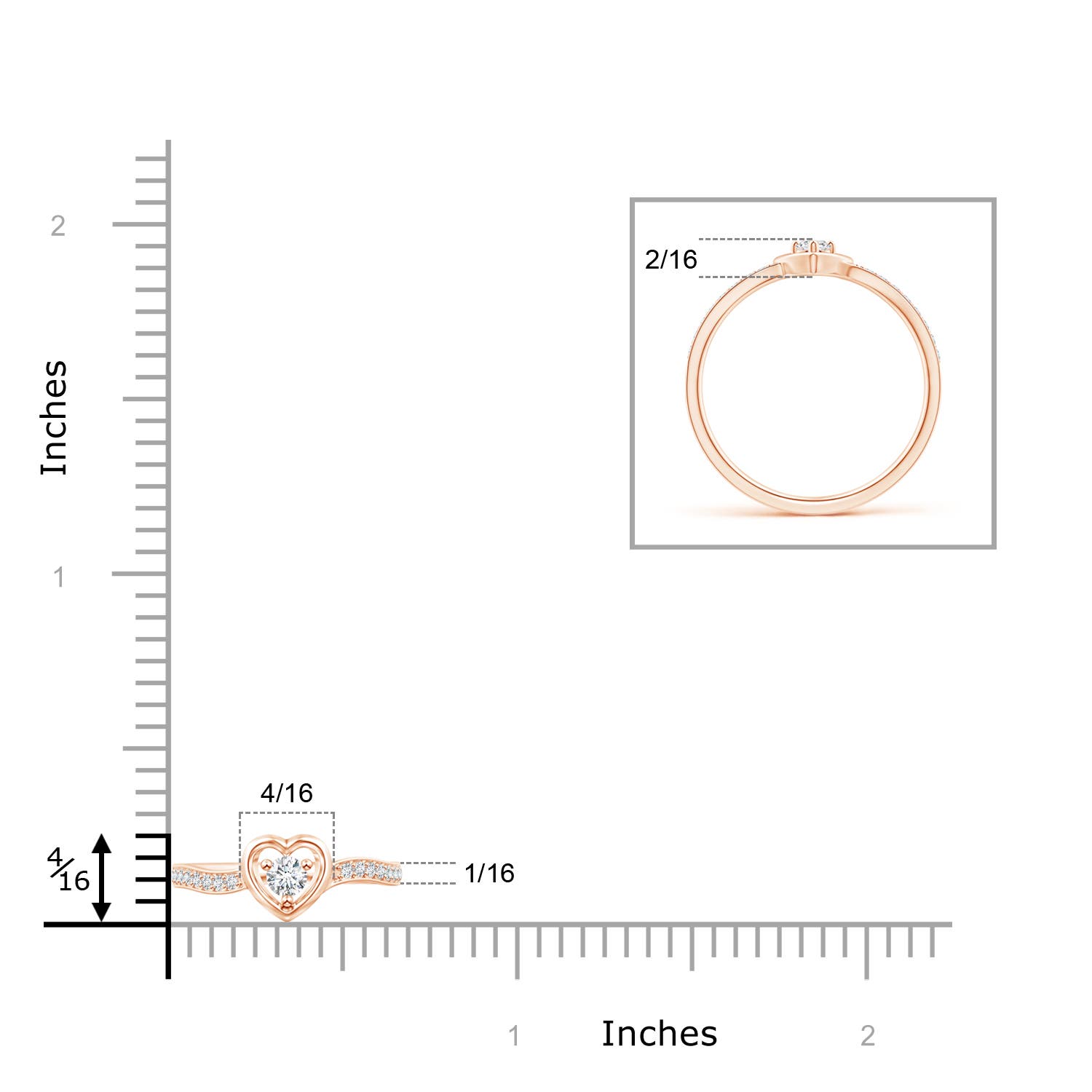 G, VS2 / 0.17 CT / 14 KT Rose Gold