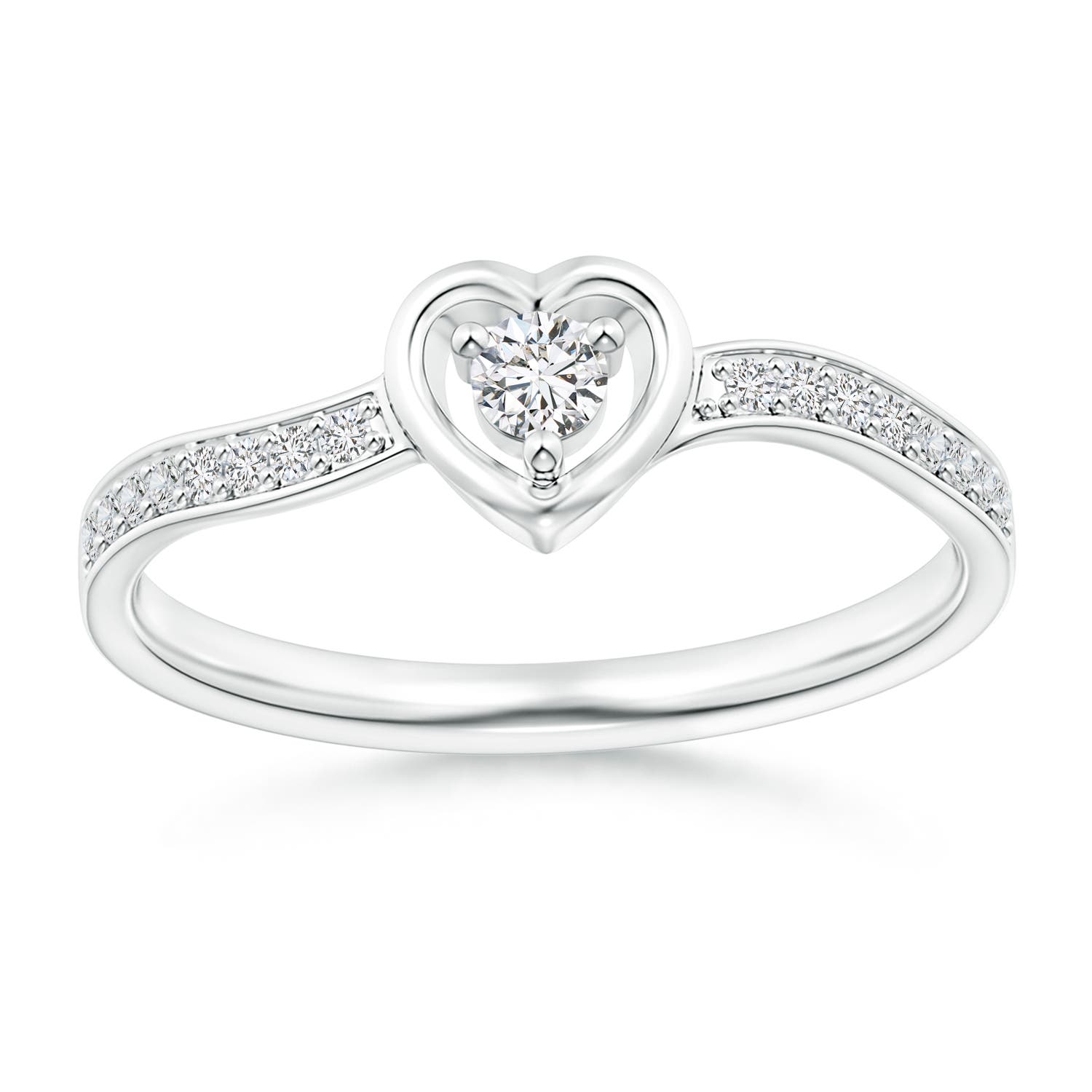 Silver Embellished Open Heart Ring
