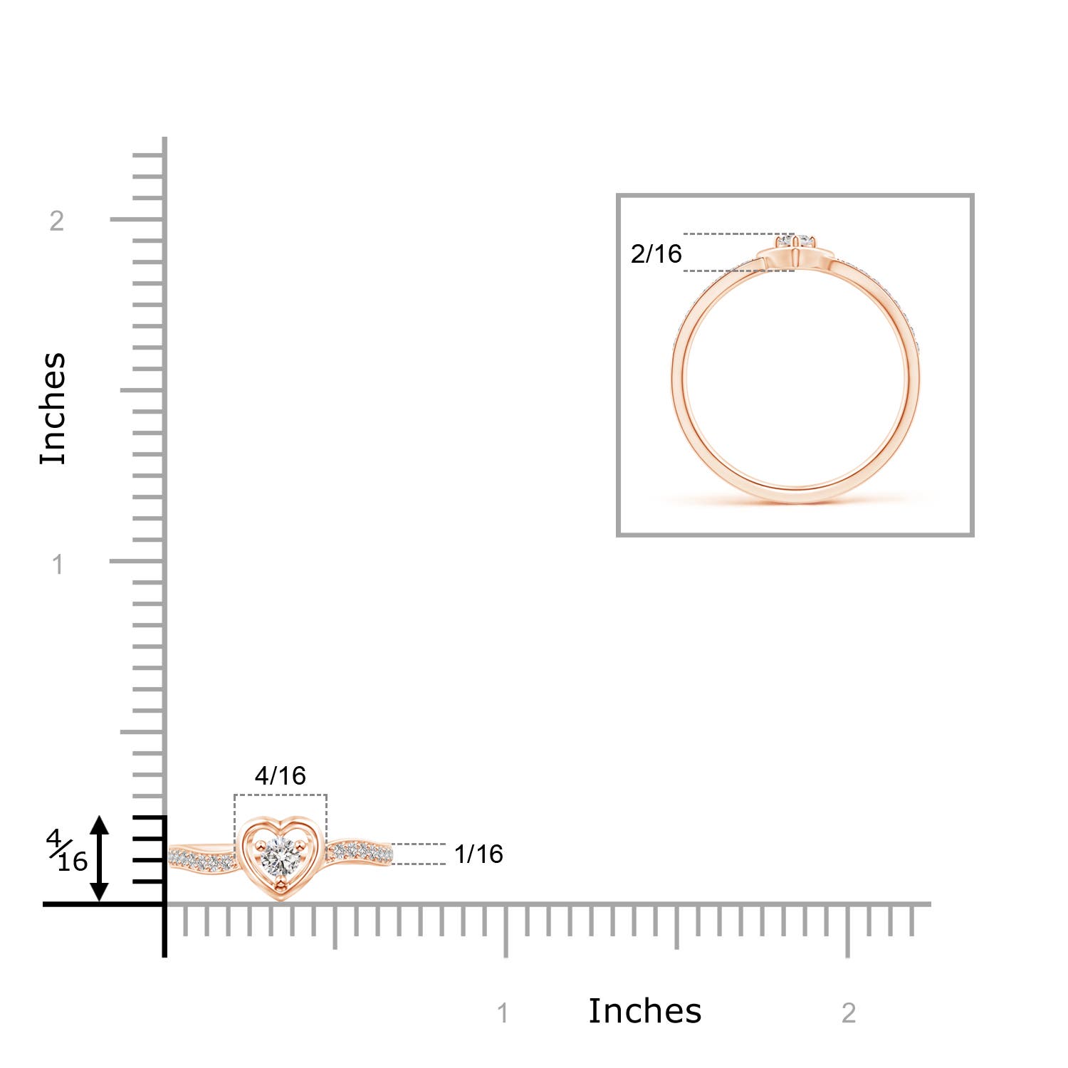 I-J, I1-I2 / 0.17 CT / 14 KT Rose Gold